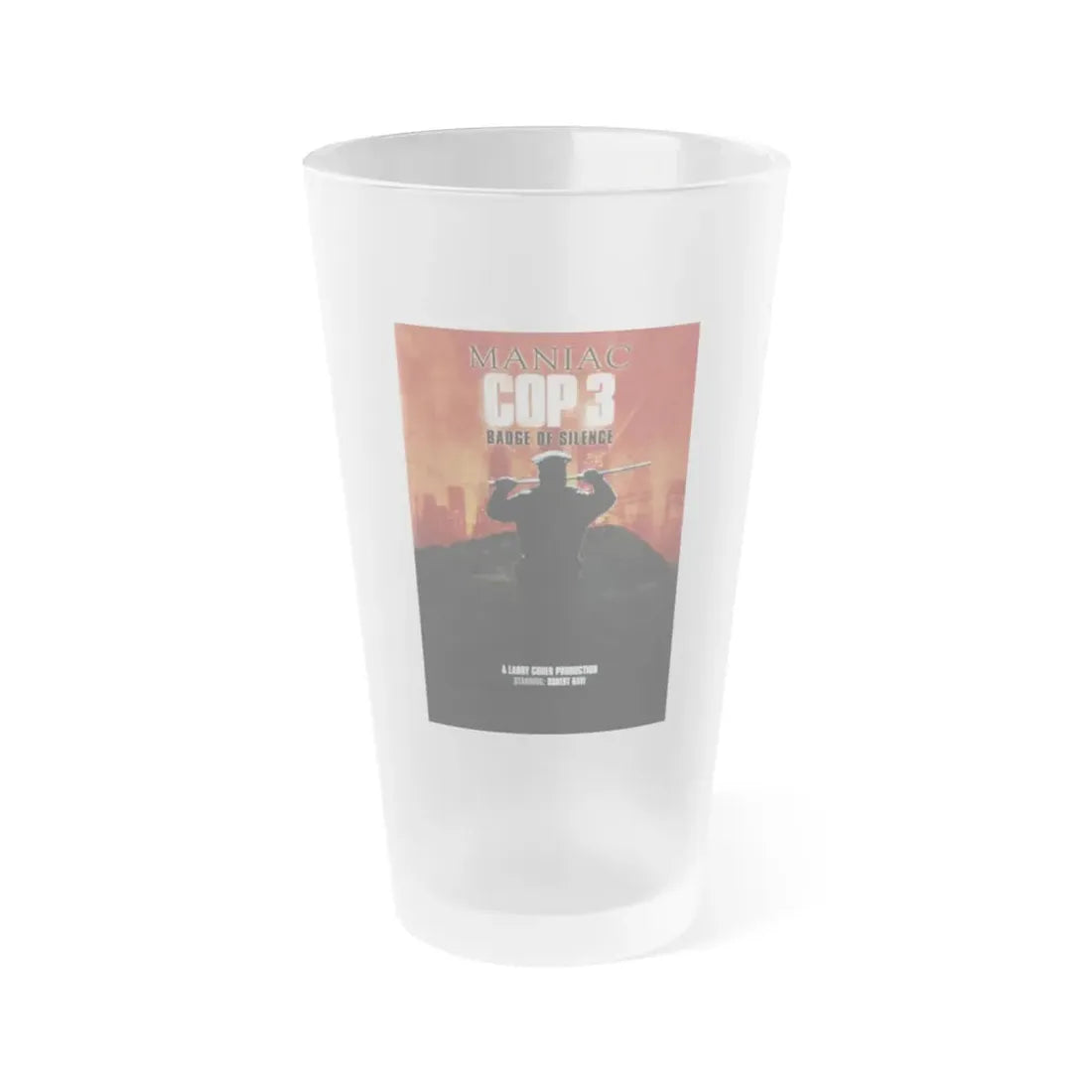MANIAC COP 3 (TEASER) 1993 Movie Poster - Frosted Pint Glass 16oz Default Title - Go Mug Yourself