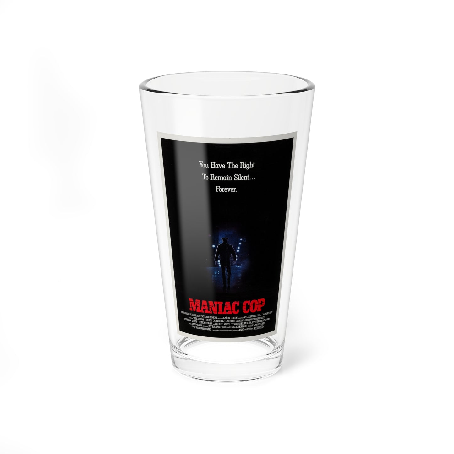 MANIAC COP (TEASER) 1988 Movie Poster - Pint Glass 16oz-16oz-Go Mug Yourself