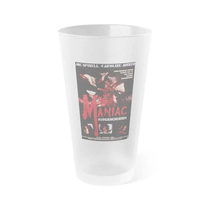 MANIAC (DANISH) 1980 Movie Poster - Frosted Pint Glass 16oz Default Title - Go Mug Yourself
