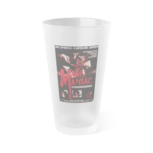 MANIAC (DANISH) 1980 Movie Poster - Frosted Pint Glass 16oz Default Title - Go Mug Yourself