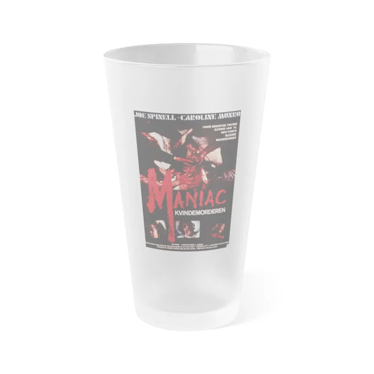 MANIAC (DANISH) 1980 Movie Poster - Frosted Pint Glass 16oz-Go Mug Yourself