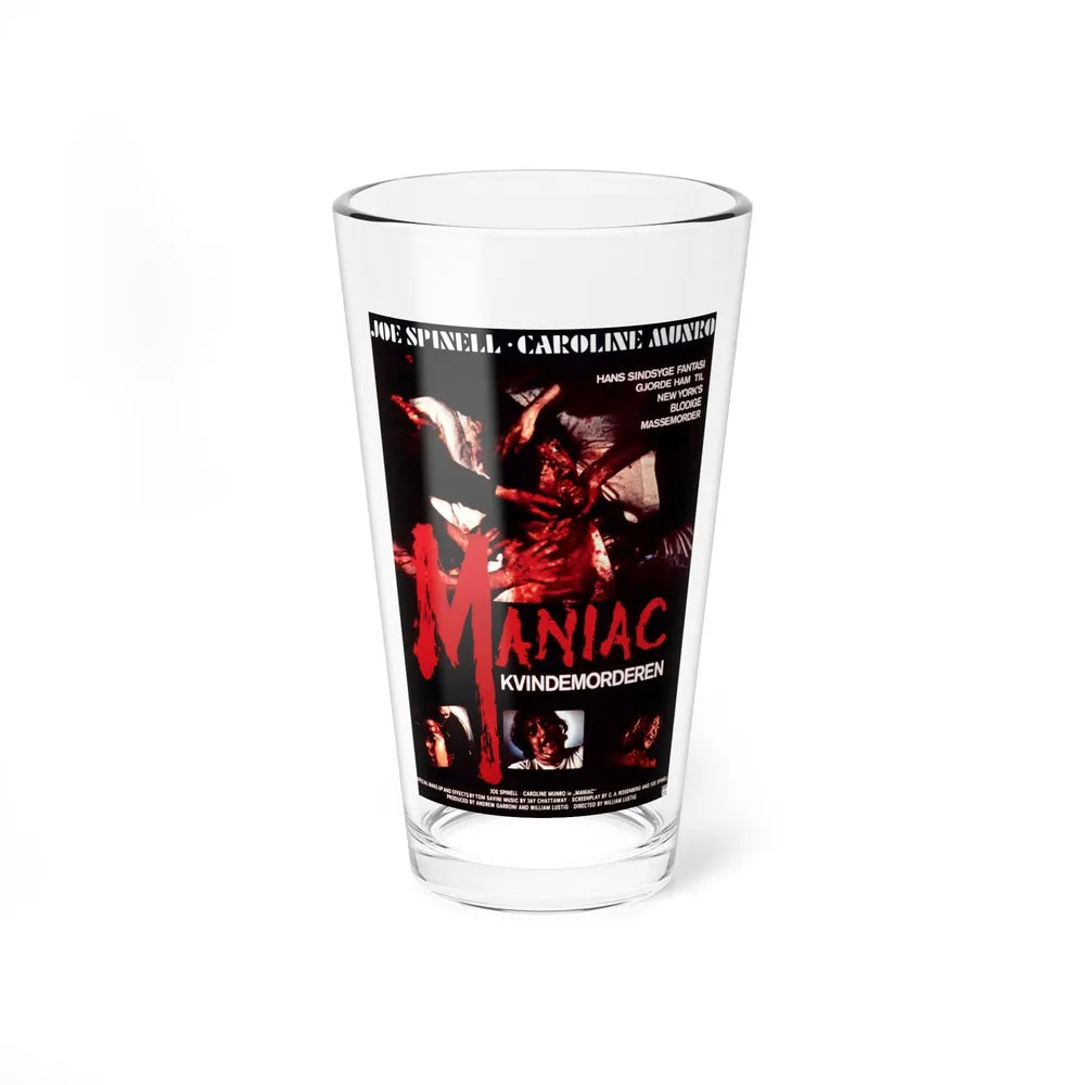 MANIAC (DANISH) 1980 Movie Poster - Pint Glass 16oz-16oz-Go Mug Yourself