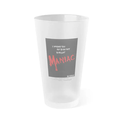 MANIAC (TEASER) 1980 Movie Poster - Frosted Pint Glass 16oz Default Title - Go Mug Yourself
