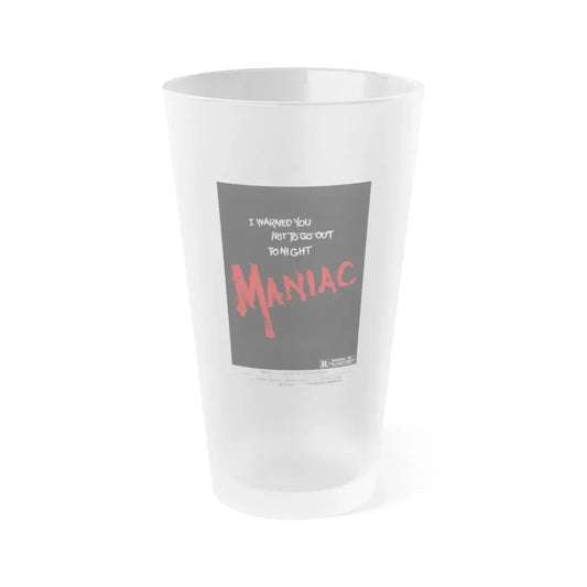 MANIAC (TEASER) 1980 Movie Poster - Frosted Pint Glass 16oz Default Title - Go Mug Yourself