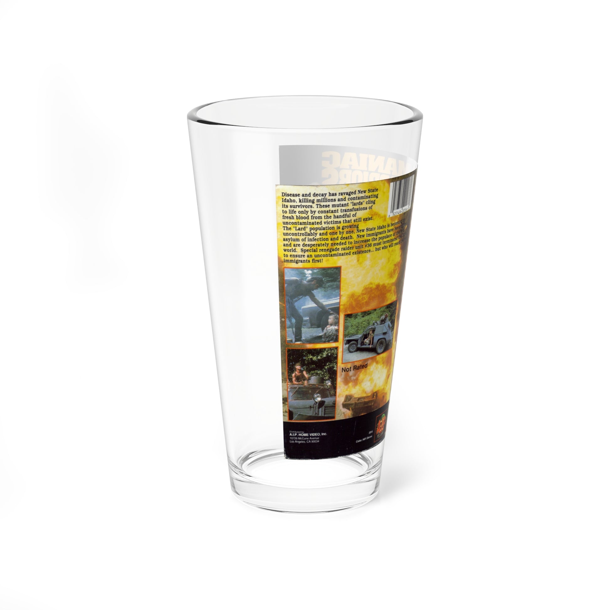 MANIAC WARRIORS (VHS COVER) Pint Glass 16oz-Go Mug Yourself