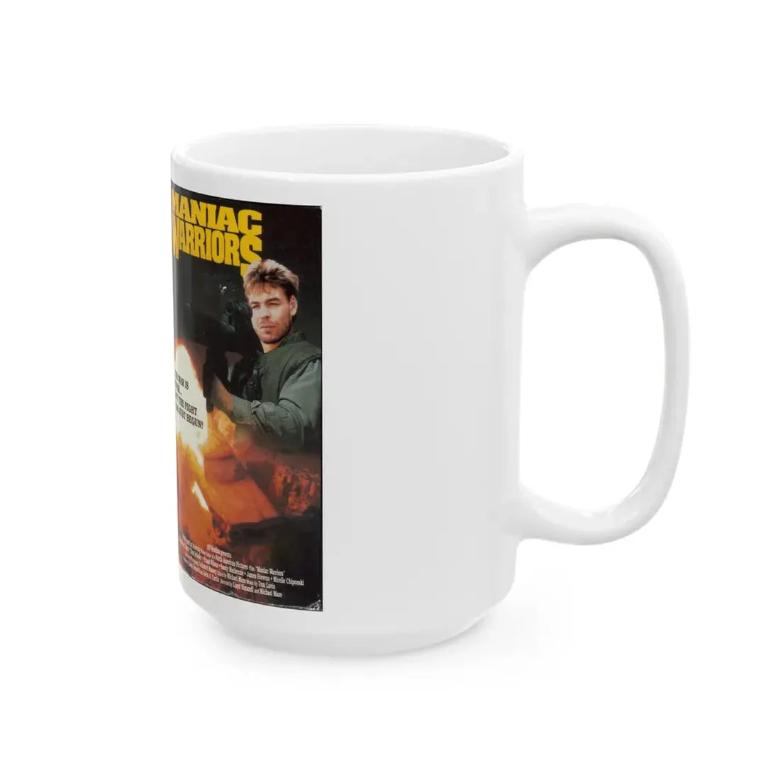 MANIAC WARRIORS (VHS COVER) - White Coffee Mug - Go Mug Yourself