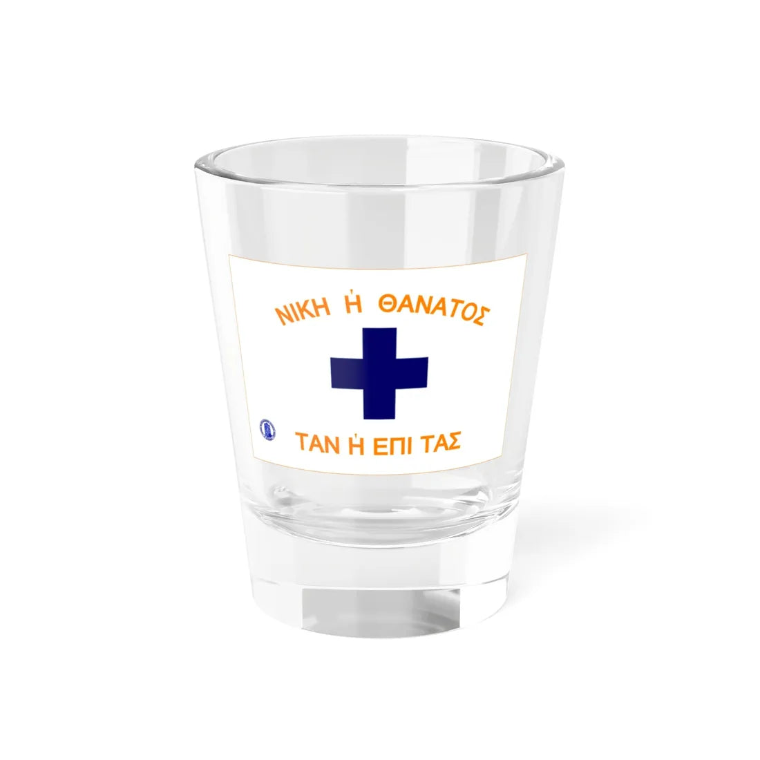 MANIATE FLAG WITH SYLLOGO SEAL (Greece) Shot Glass 1.5oz 1.5oz - Go Mug Yourself