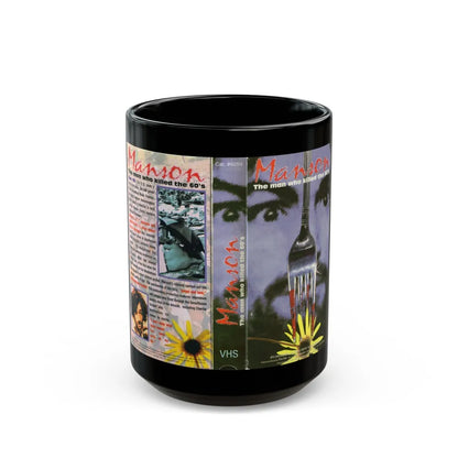 MANSON THE MAN WHO KILLED THE 60S (VHS COVER) - Black Coffee Mug-15oz-Go Mug Yourself