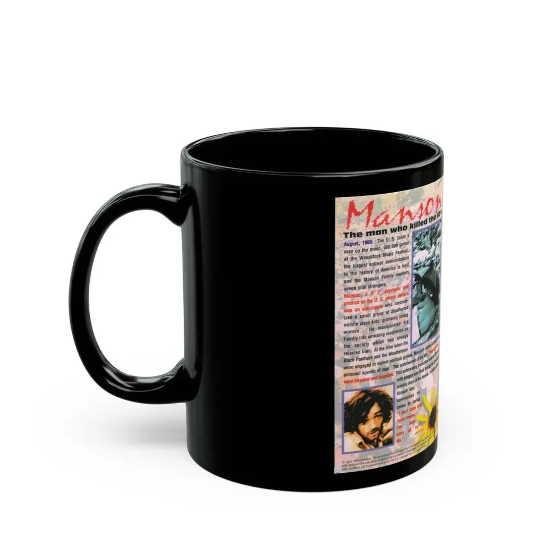 MANSON THE MAN WHO KILLED THE 60S (VHS COVER) - Black Coffee Mug - Go Mug Yourself