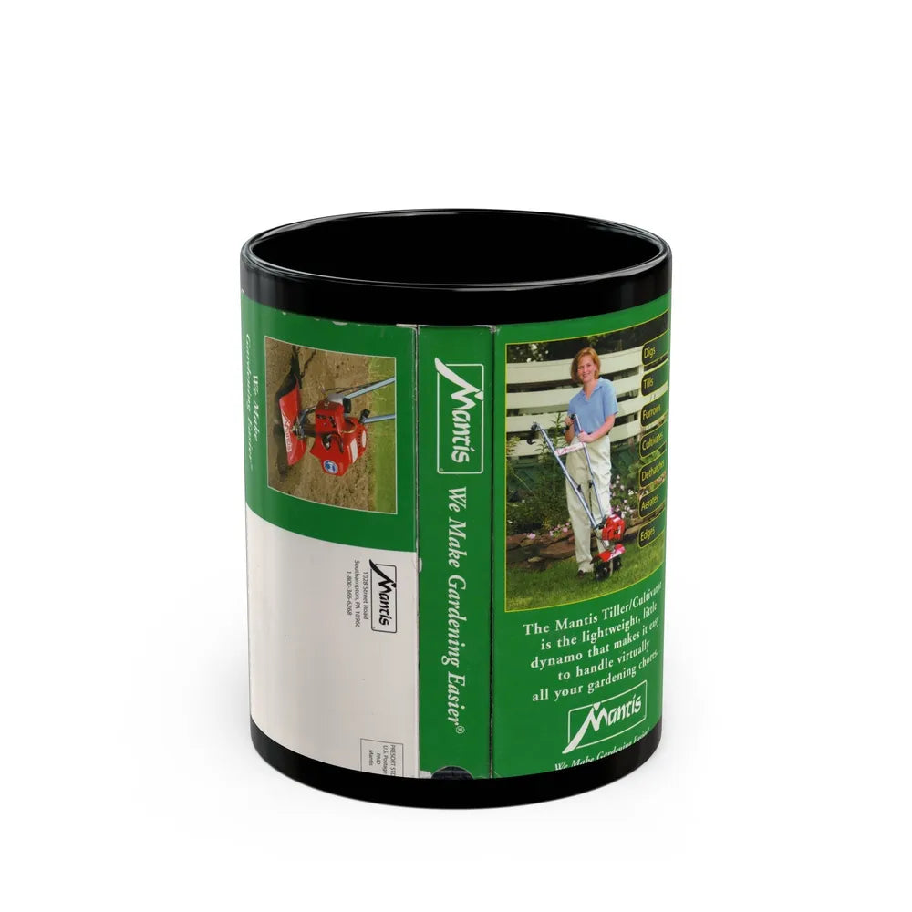 MANTIS WE MAKE GARDENING EASIER (VHS COVER) - Black Coffee Mug-11oz-Go Mug Yourself