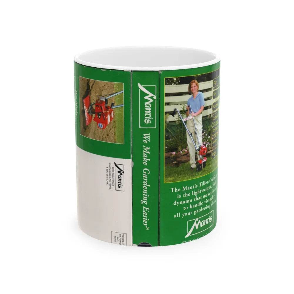 MANTIS WE MAKE GARDENING EASIER (VHS COVER) - White Coffee Mug-11oz-Go Mug Yourself