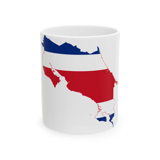 Map and flag of Costa Rica (Costa Rica) White Coffee Mug-11oz-Go Mug Yourself