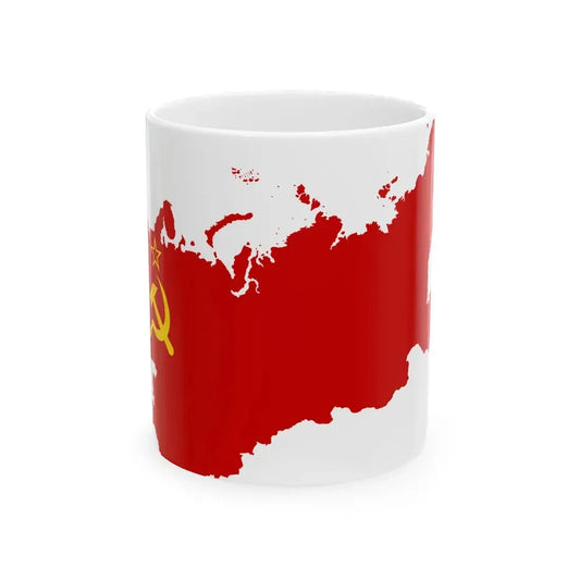 Map-Flag of the Soviet Union (Russia) White Coffee Mug 11oz - Go Mug Yourself
