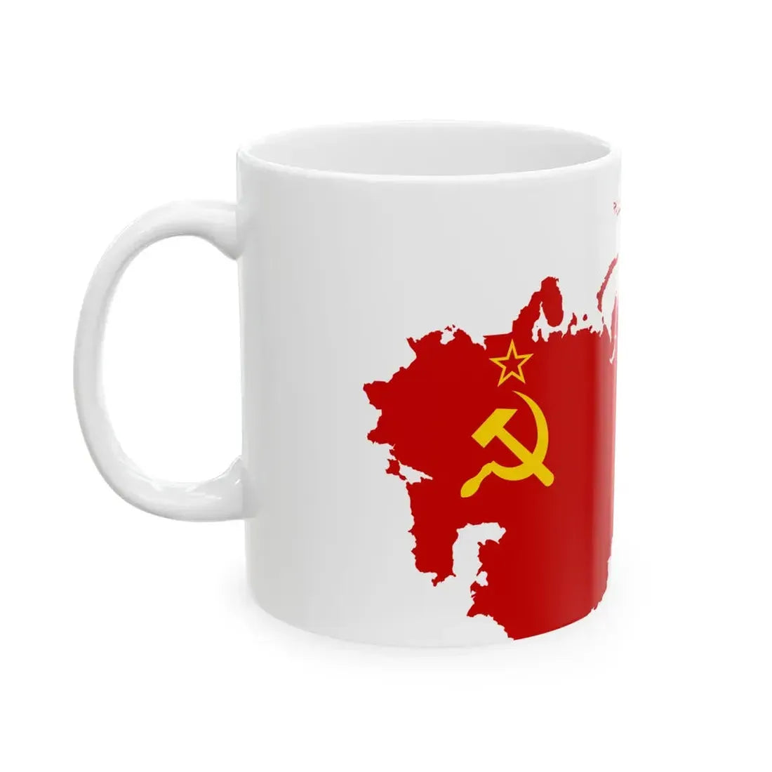 Map-Flag of the Soviet Union (Russia) White Coffee Mug - Go Mug Yourself