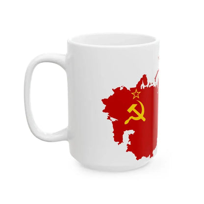 Map-Flag of the Soviet Union (Russia) White Coffee Mug - Go Mug Yourself