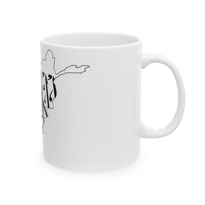 Map of Afghanistan with flag (Afghanistan) White Coffee Mug-Go Mug Yourself