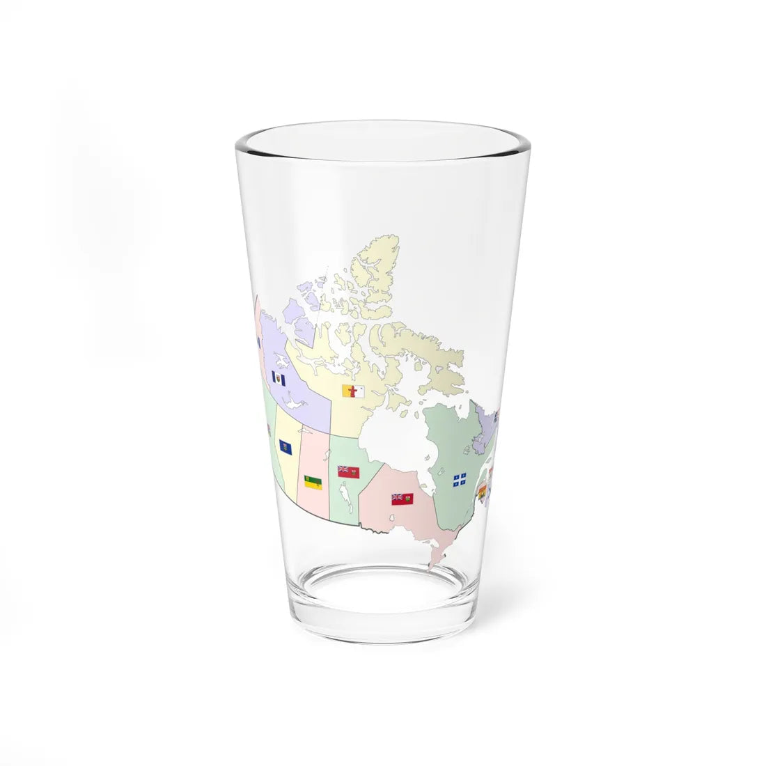 Map of Canada with flags (Canada) Pint Glass 16oz 16oz - Go Mug Yourself
