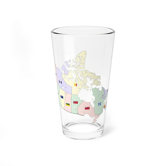 Map of Canada with flags (Canada) Pint Glass 16oz 16oz - Go Mug Yourself