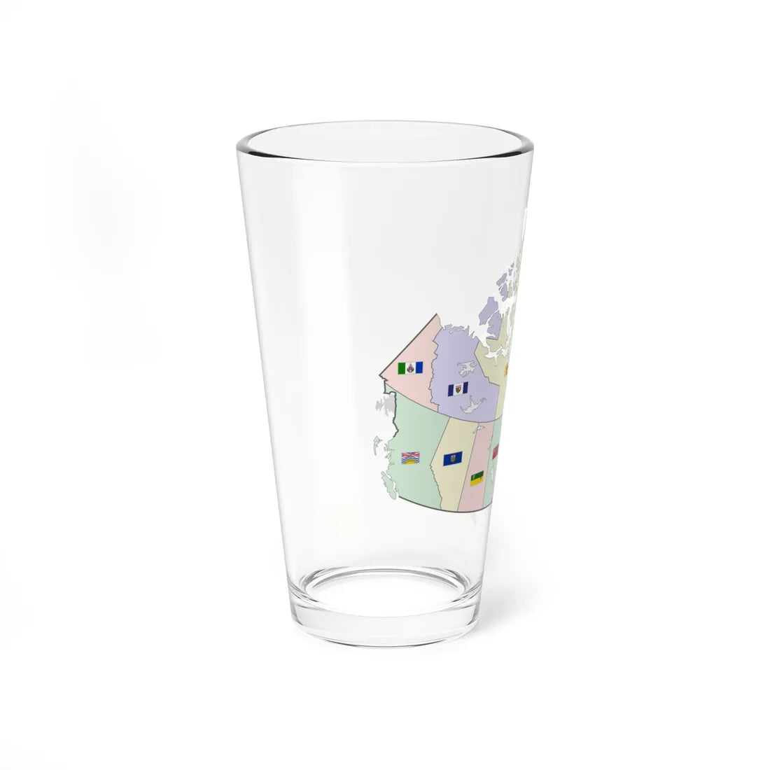 Map of Canada with flags (Canada) Pint Glass 16oz - Go Mug Yourself