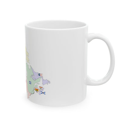 Map of Canada with flags (Canada) White Coffee Mug-Go Mug Yourself