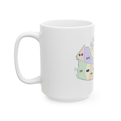 Map of Canada with flags (Canada) White Coffee Mug-Go Mug Yourself