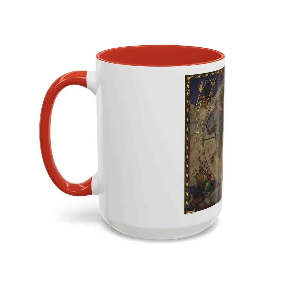 Map of Discovery- Eastern Hemisphere (1928) (Map) Accent Coffee Mug - Go Mug Yourself