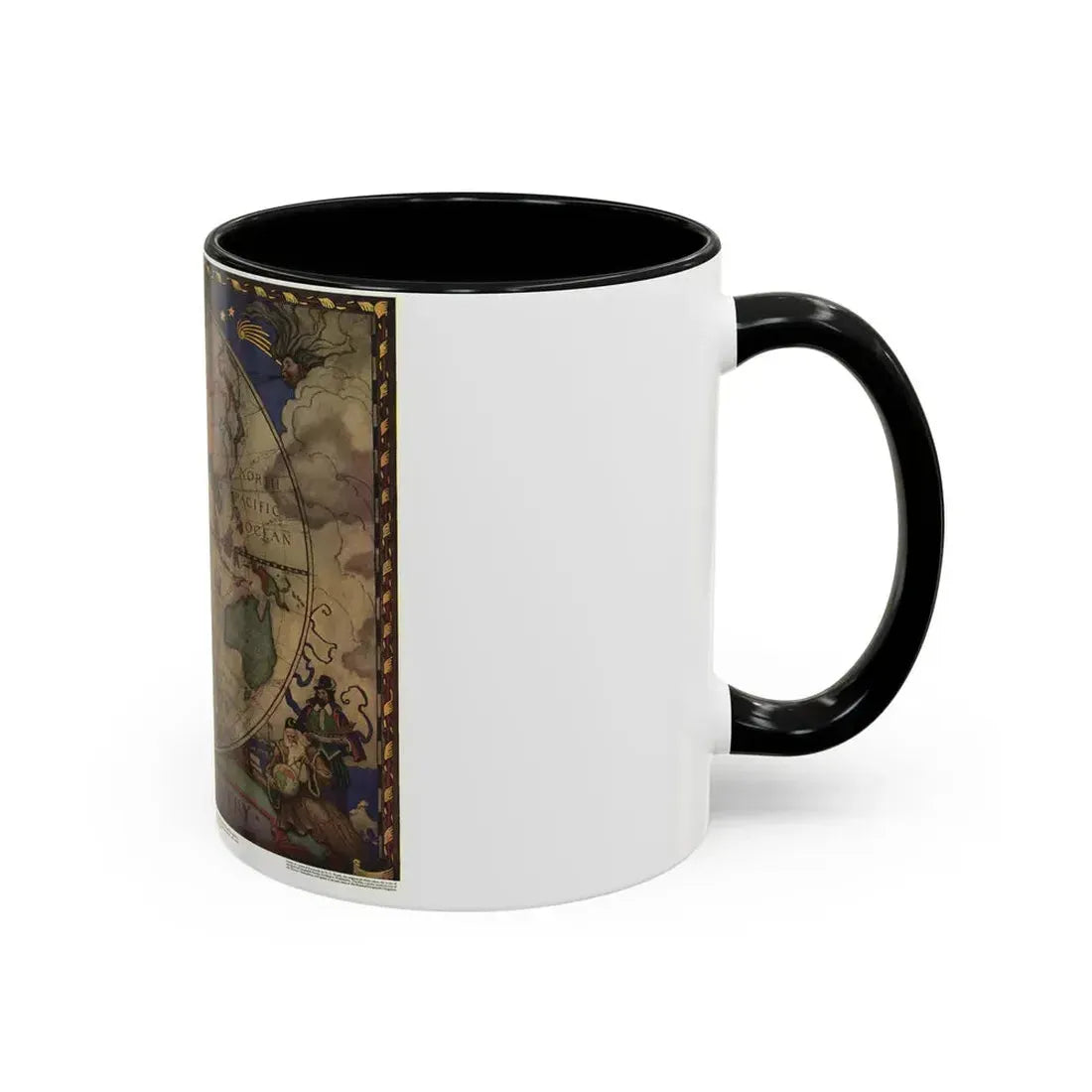 Map of Discovery- Eastern Hemisphere (1928) (Map) Accent Coffee Mug - Go Mug Yourself
