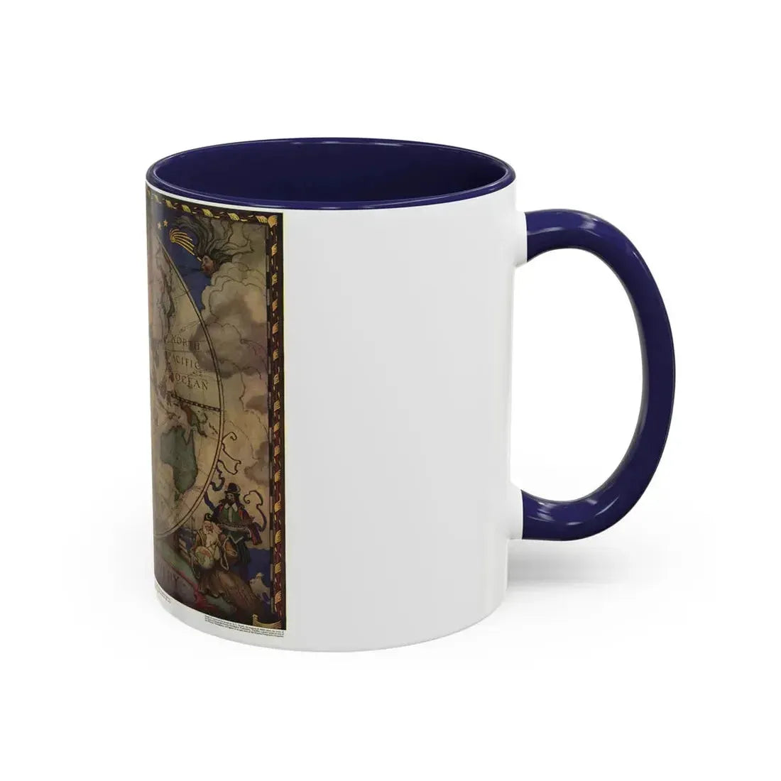 Map of Discovery- Eastern Hemisphere (1928) (Map) Accent Coffee Mug - Go Mug Yourself