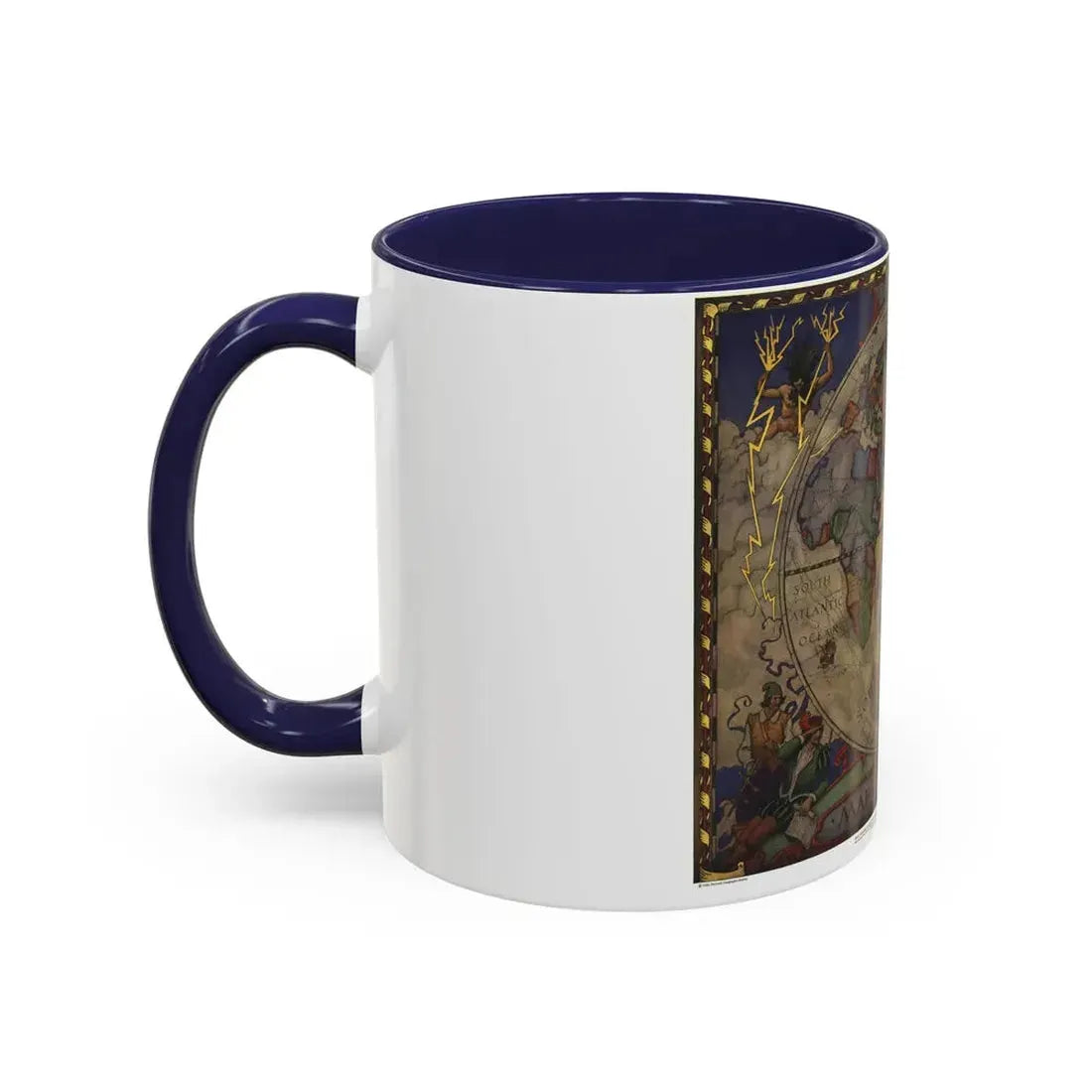 Map of Discovery- Eastern Hemisphere (1928) (Map) Accent Coffee Mug - Go Mug Yourself
