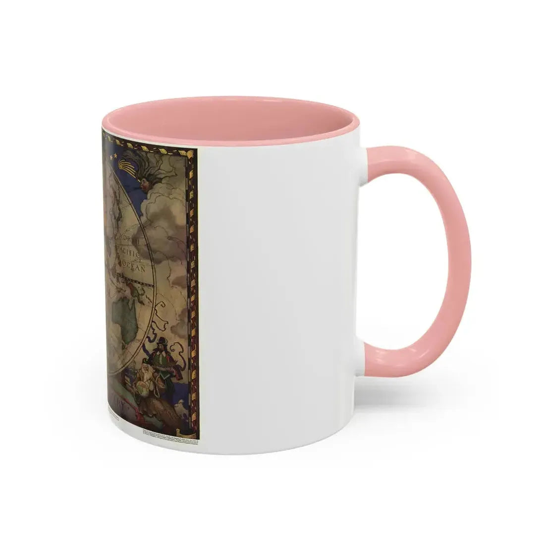 Map of Discovery- Eastern Hemisphere (1928) (Map) Accent Coffee Mug - Go Mug Yourself