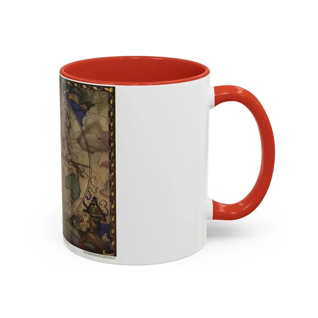 Map of Discovery- Eastern Hemisphere (1928) (Map) Accent Coffee Mug - Go Mug Yourself