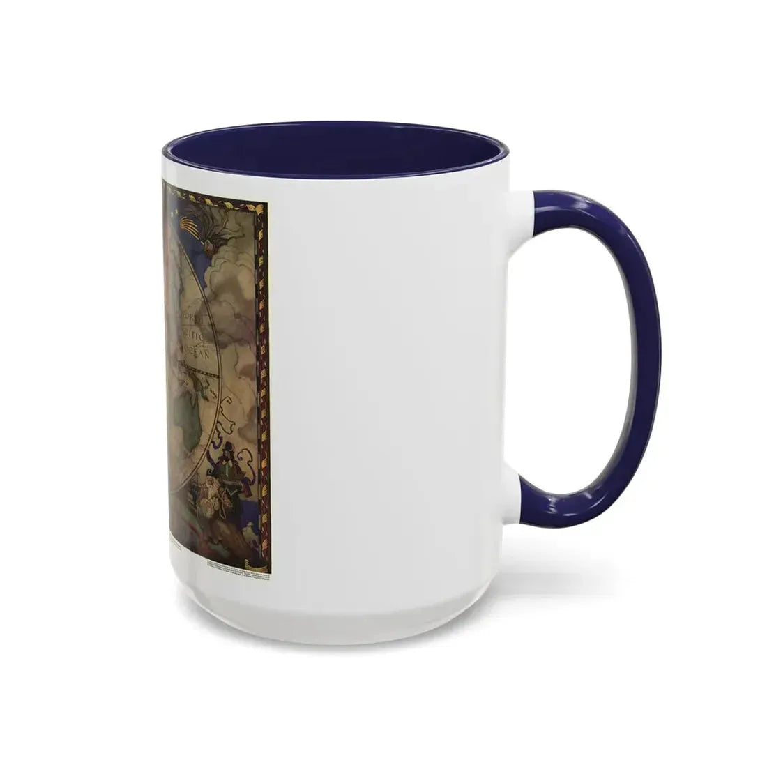 Map of Discovery- Eastern Hemisphere (1928) (Map) Accent Coffee Mug - Go Mug Yourself