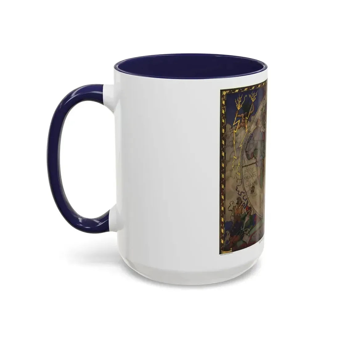 Map of Discovery- Eastern Hemisphere (1928) (Map) Accent Coffee Mug - Go Mug Yourself