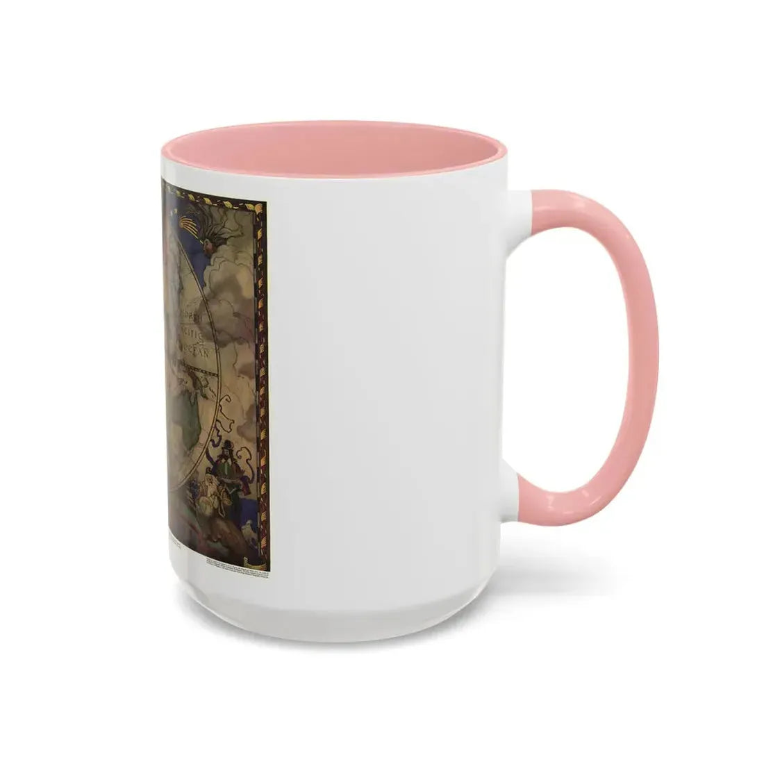 Map of Discovery- Eastern Hemisphere (1928) (Map) Accent Coffee Mug - Go Mug Yourself