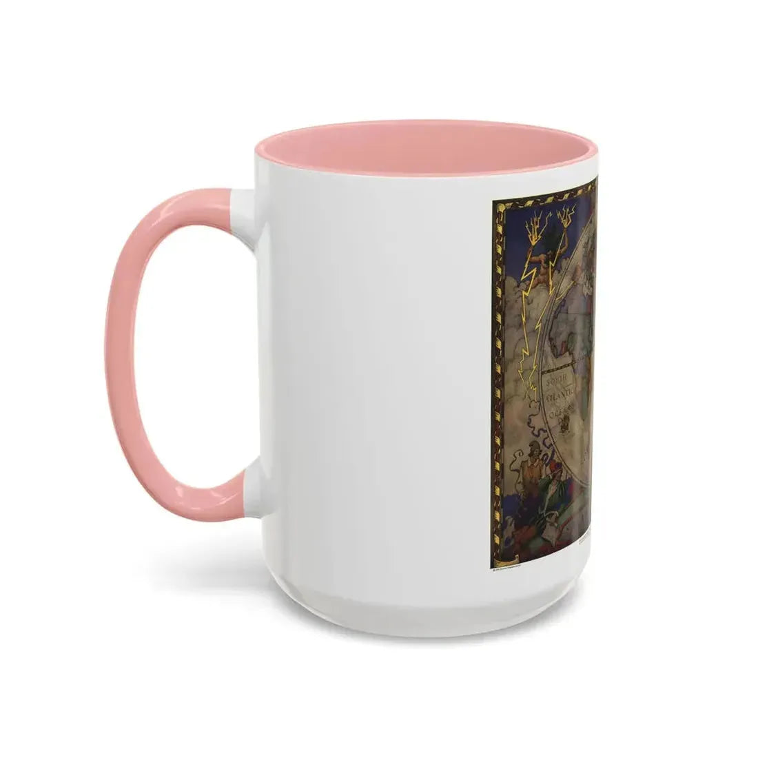Map of Discovery- Eastern Hemisphere (1928) (Map) Accent Coffee Mug - Go Mug Yourself