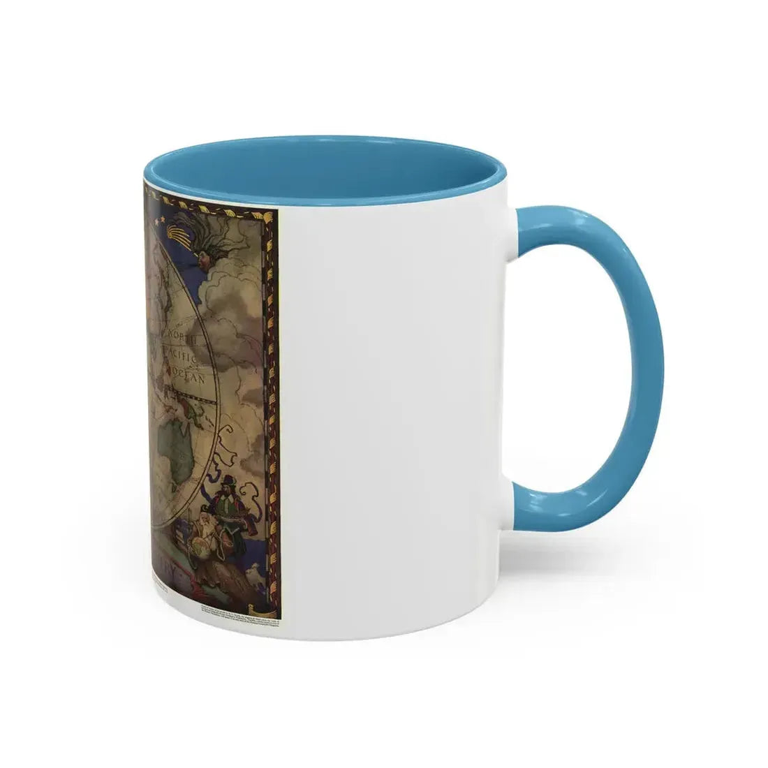 Map of Discovery- Eastern Hemisphere (1928) (Map) Accent Coffee Mug - Go Mug Yourself