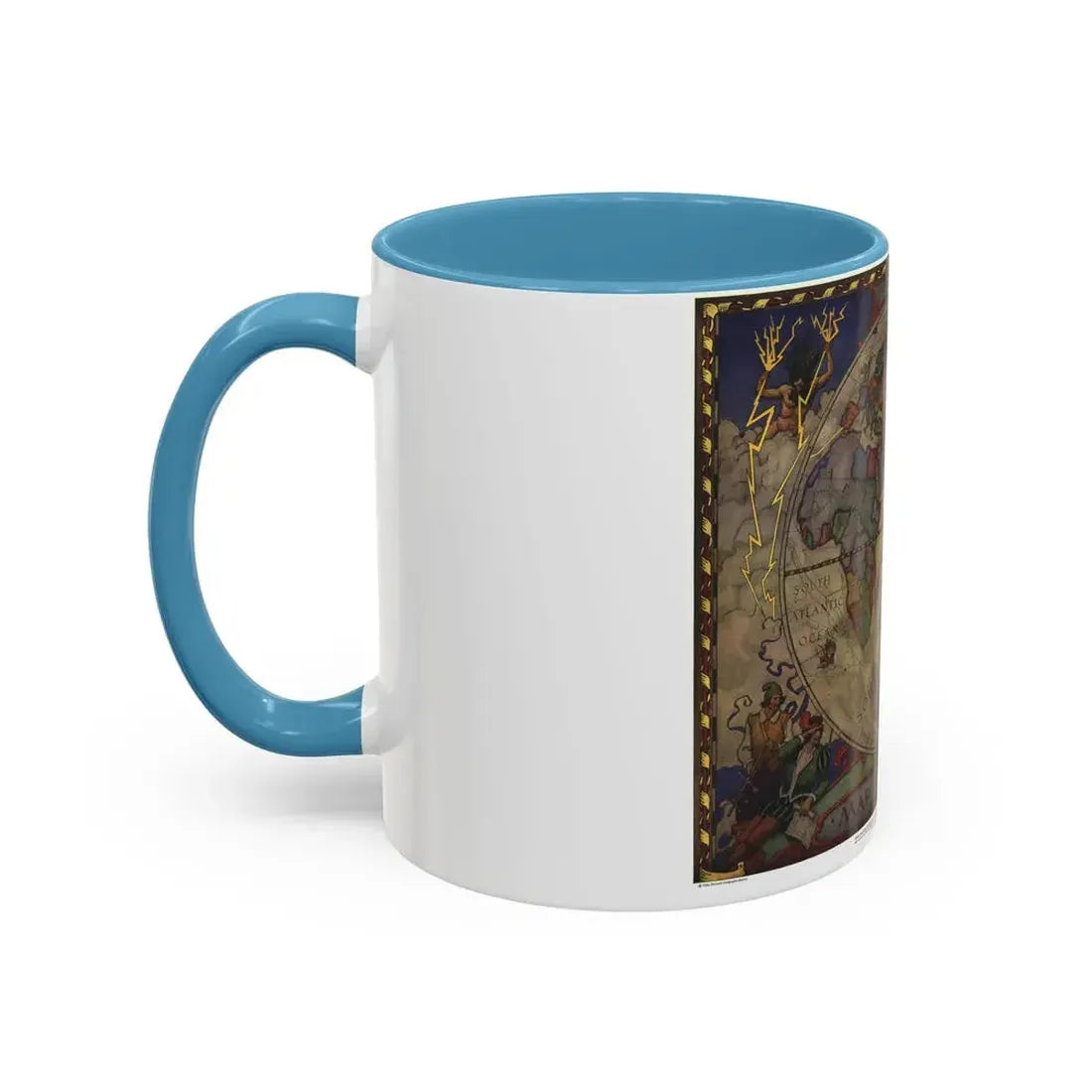 Map of Discovery- Eastern Hemisphere (1928) (Map) Accent Coffee Mug - Go Mug Yourself