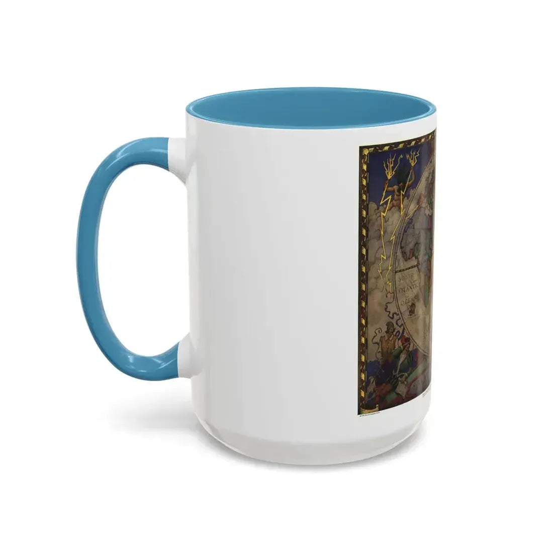 Map of Discovery- Eastern Hemisphere (1928) (Map) Accent Coffee Mug - Go Mug Yourself