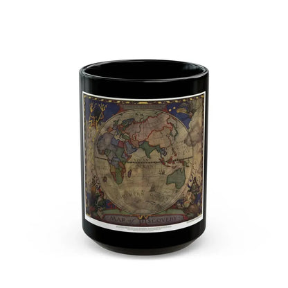 Map of Discovery- Eastern Hemisphere (1928) (Map) Black Coffee Mug 15oz - Go Mug Yourself