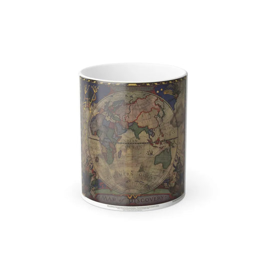 Map of Discovery- Eastern Hemisphere (1928) (Map) Color Changing Mug 11oz-Go Mug Yourself