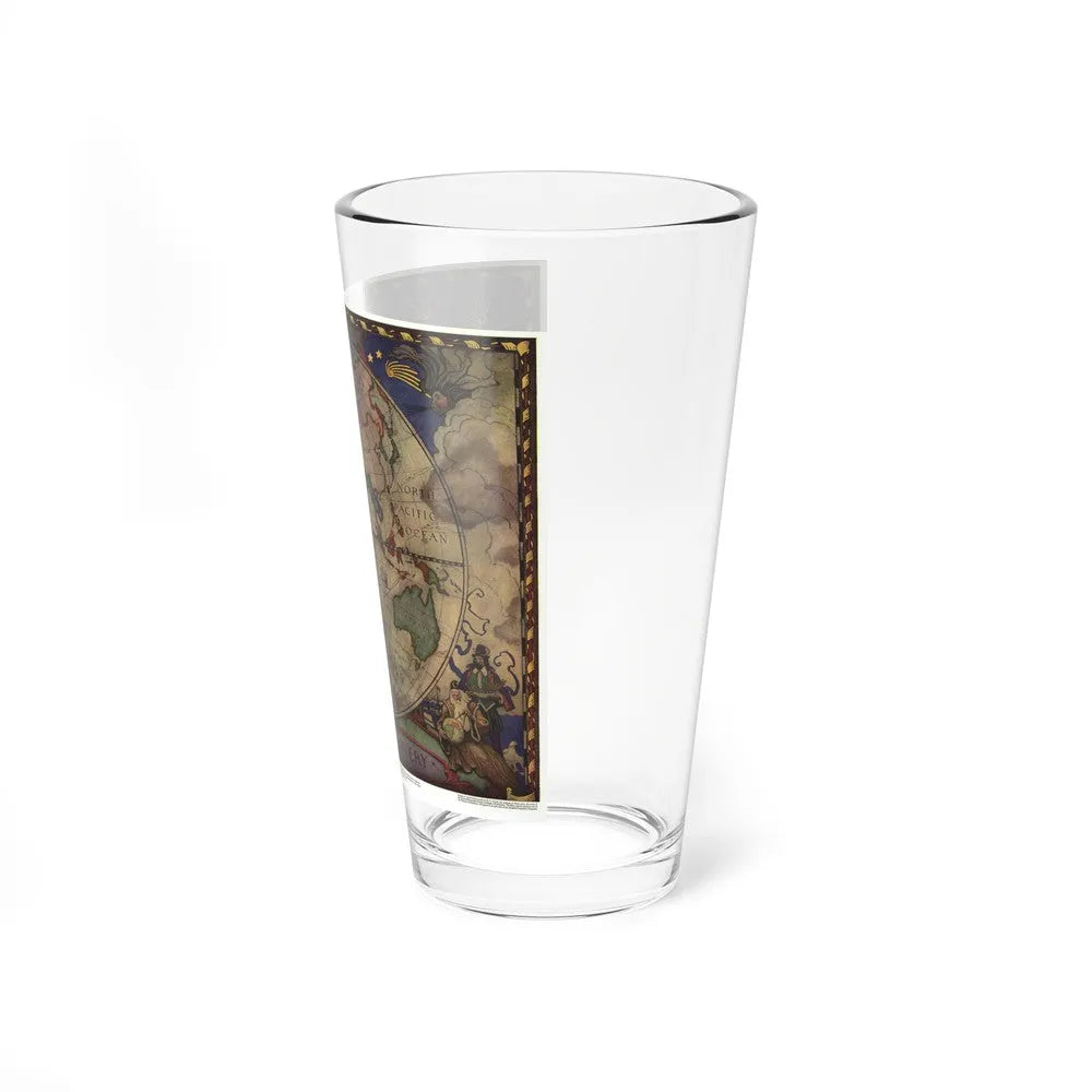 Map of Discovery- Eastern Hemisphere (1928) (Map) Pint Glass 16oz-Go Mug Yourself