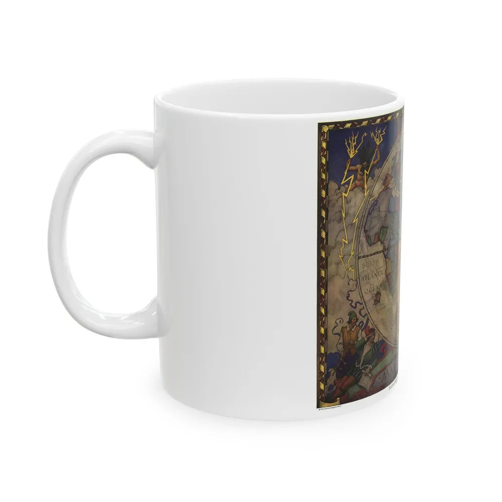 Map of Discovery- Eastern Hemisphere (1928) (Map) White Coffee Mug-Go Mug Yourself