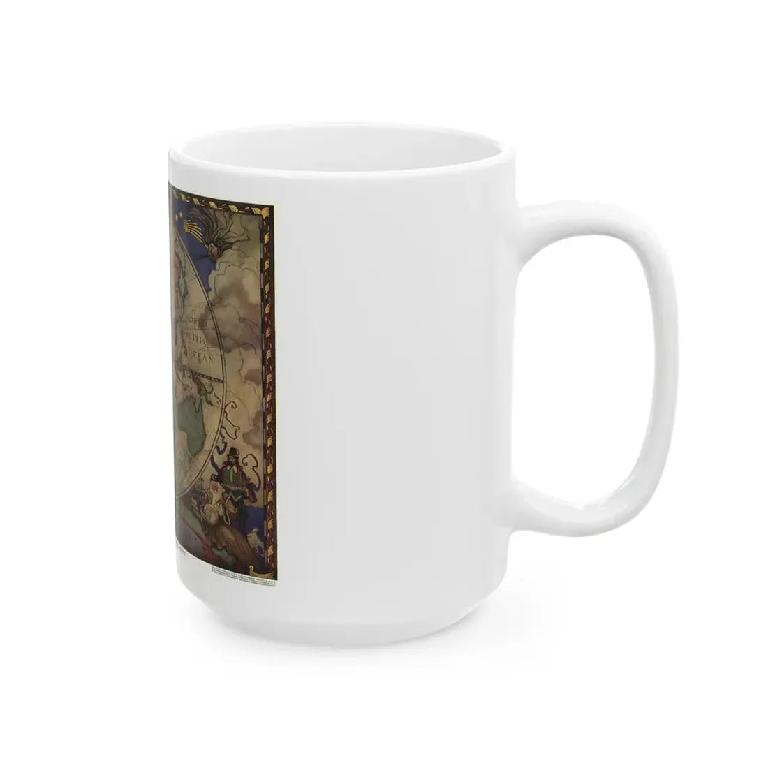 Map of Discovery- Eastern Hemisphere (1928) (Map) White Coffee Mug - Go Mug Yourself