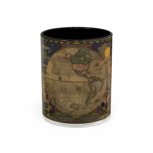 Map of Discovery- Western Hemisphere (1928) (Map) Accent Coffee Mug 11oz Black - Go Mug Yourself