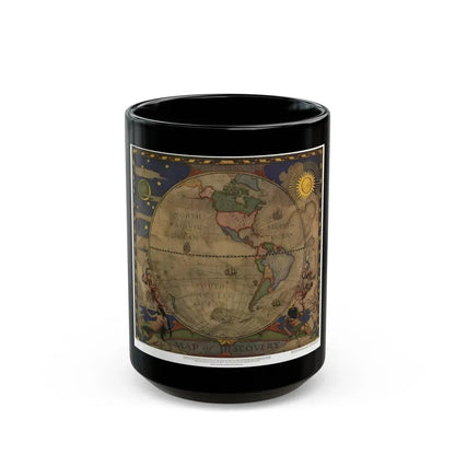 Map of Discovery- Western Hemisphere (1928) (Map) Black Coffee Mug 15oz - Go Mug Yourself