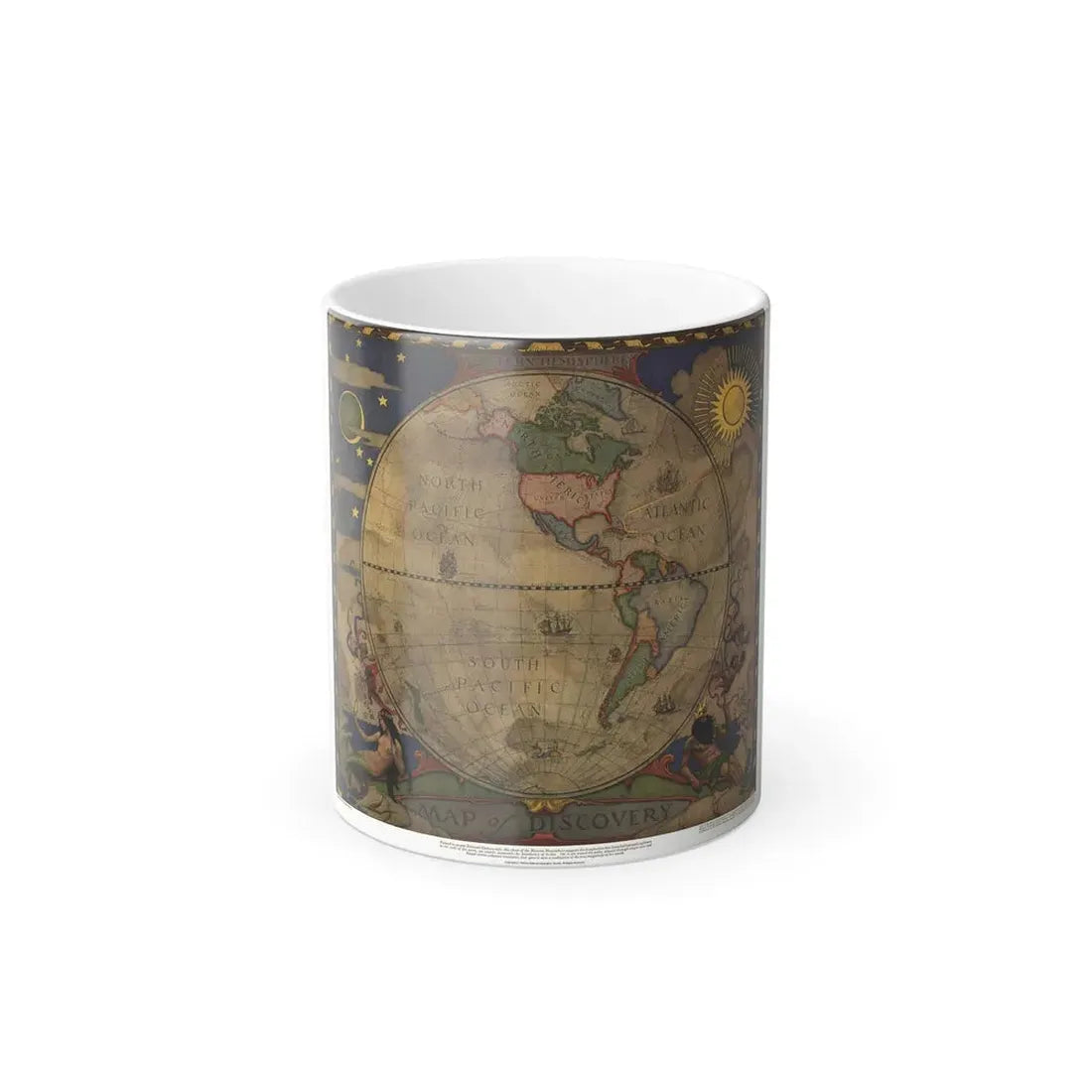 Map of Discovery- Western Hemisphere (1928) (Map) Color Changing Mug 11oz Default Title - Go Mug Yourself