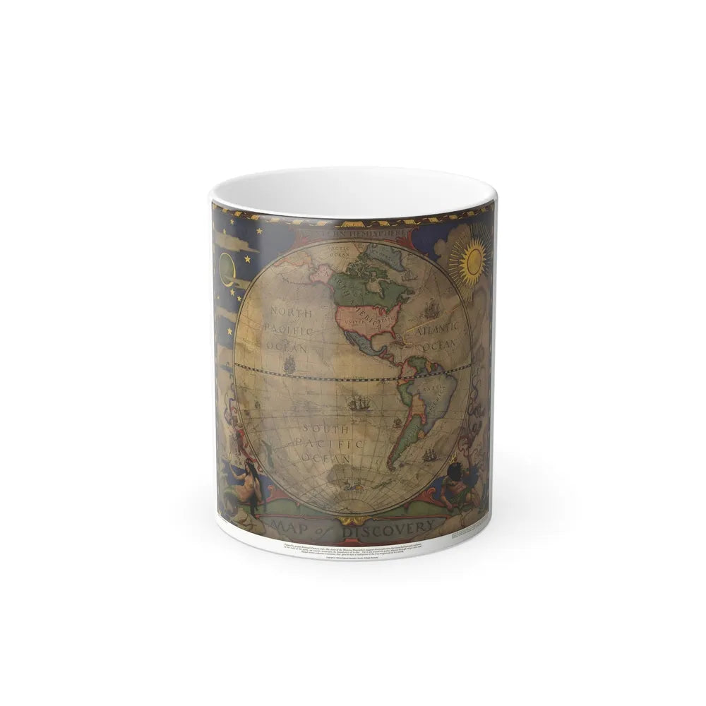 Map of Discovery- Western Hemisphere (1928) (Map) Color Changing Mug 11oz-Go Mug Yourself