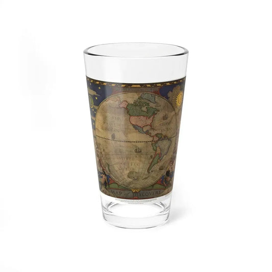 Map of Discovery- Western Hemisphere (1928) (Map) Pint Glass 16oz 16oz - Go Mug Yourself