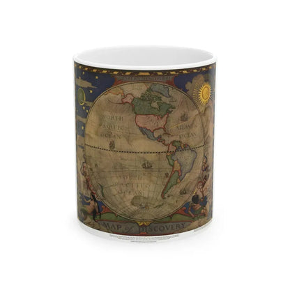 Map of Discovery- Western Hemisphere (1928) (Map) White Coffee Mug 11oz - Go Mug Yourself