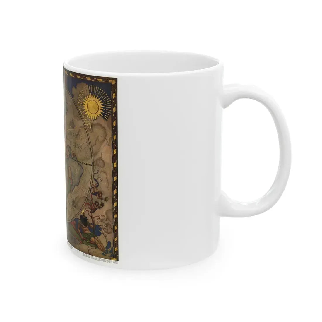 Map of Discovery- Western Hemisphere (1928) (Map) White Coffee Mug - Go Mug Yourself